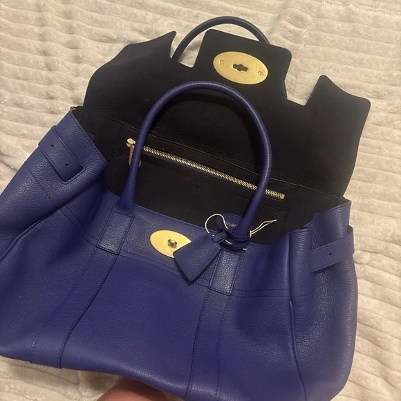 Mulberry Royal Blue Leather Satchel - Picture 4 of 5